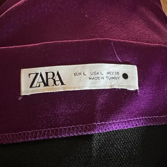 Zara Purple Satin Effect High Waist Mini Skirt Skirt Blogger Fave Size Large - Picture 4 of 5